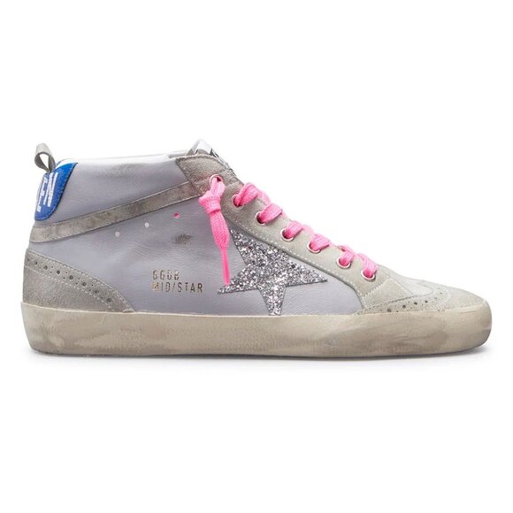 Golden Goose Shoes - NWOB Golden Goose Sneakers Womens Size 9.5 Mid Star Mixed Leather Glitter  EU 40